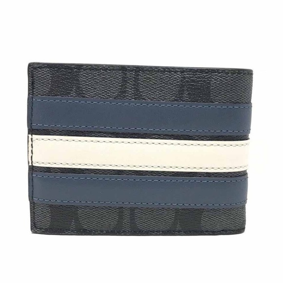 Coach Men’s Slim Billfold Varsity Canvas Wallet - Picture 3 of 5